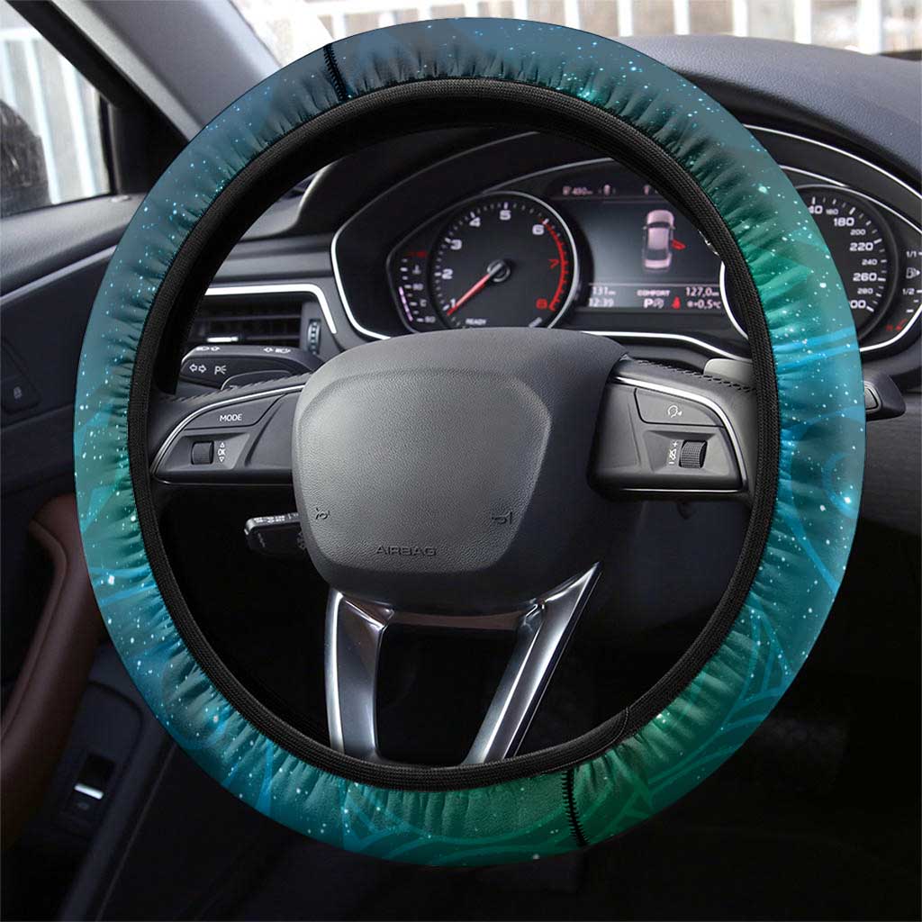 New Zealand Tui Bird Steering Wheel Cover Maori Koru With Pohutukawa Galaxy Style - Aussie Hoodie