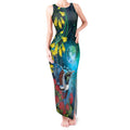 New Zealand Tui Bird Tank Maxi Dress Maori Koru With Pohutukawa Galaxy Style - Aussie Hoodie