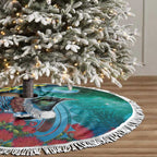 New Zealand Tui Bird Tree Skirt Maori Koru With Pohutukawa Galaxy Style - Aussie Hoodie
