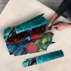 New Zealand Tui Bird Umbrella Maori Koru With Pohutukawa Galaxy Style - Aussie Hoodie