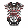 Custom Aotearoa Ngapuhi Baby Onesie Maori Tribal Pattern Mix Poutama