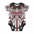 Custom Aotearoa Ngapuhi Baby Onesie Maori Tribal Pattern Mix Poutama