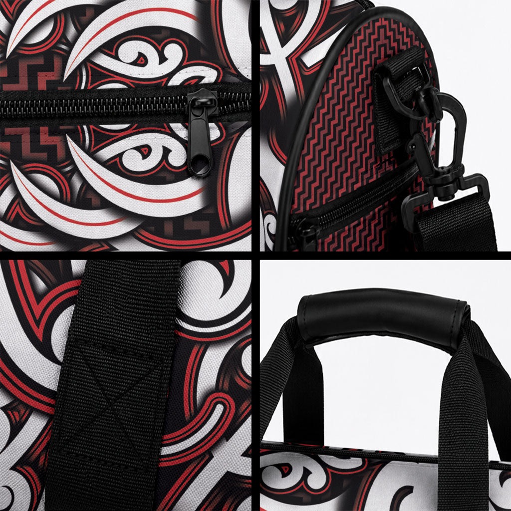 Custom Aotearoa Ngapuhi Duffle Bag Maori Tribal Pattern Mix Poutama
