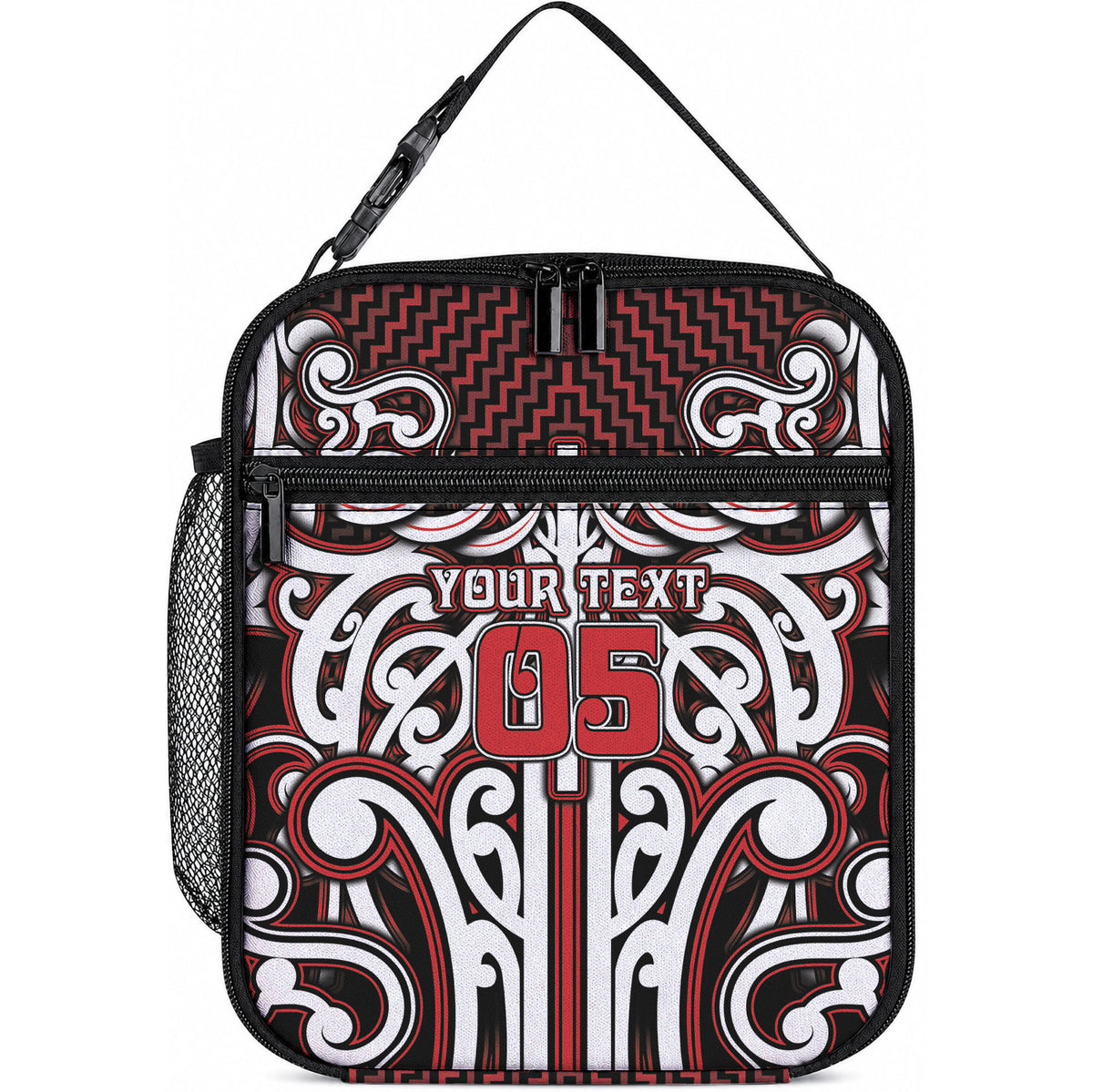 Custom Aotearoa Ngapuhi Lunch Bag Maori Tribal Pattern Mix Poutama