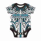 Custom Aotearoa Ngati Porou Baby Onesie Maori Tribal Pattern Mix Poutama