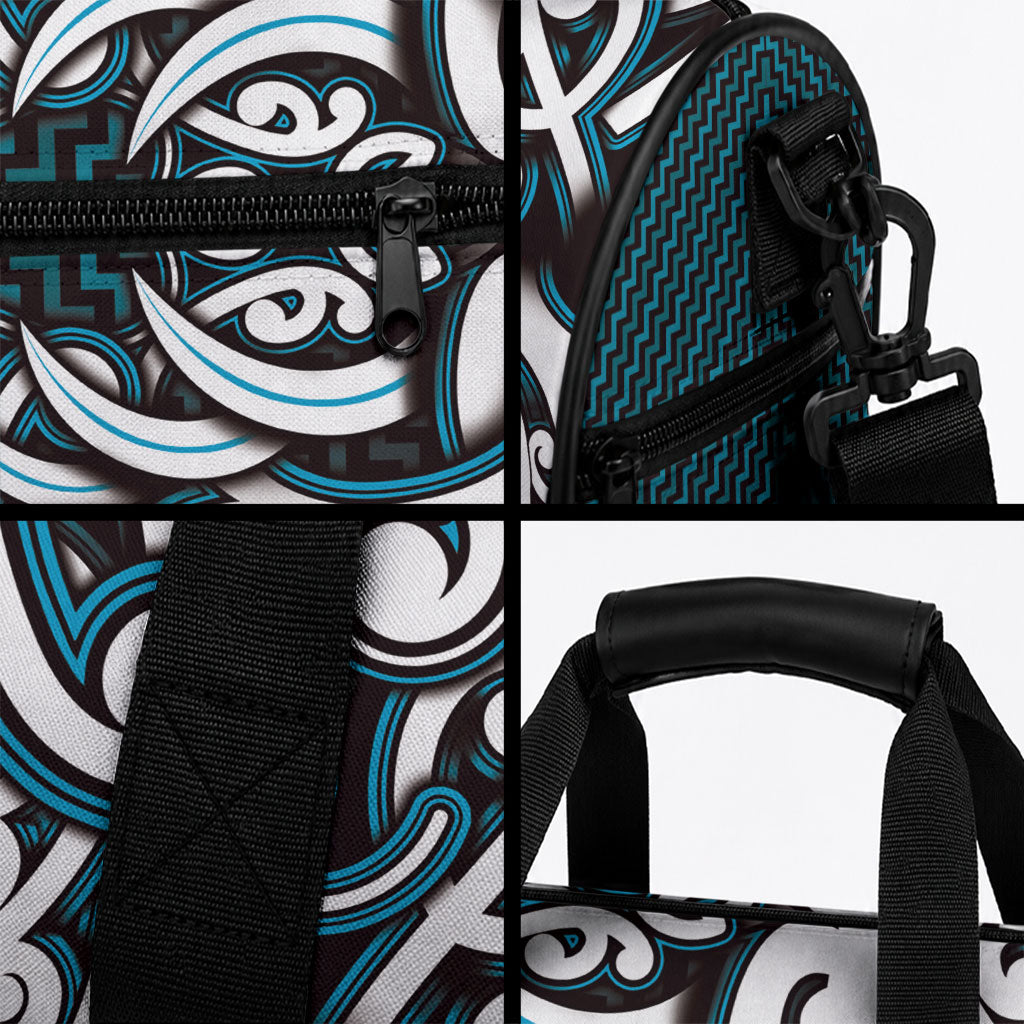Custom Aotearoa Ngati Porou Duffle Bag Maori Tribal Pattern Mix Poutama