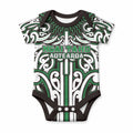 Custom Aotearoa Ngai Tahu Baby Onesie Maori Tribal Pattern Mix Poutama