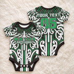 Custom Aotearoa Ngai Tahu Baby Onesie Maori Tribal Pattern Mix Poutama