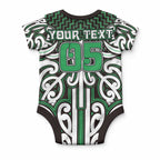 Custom Aotearoa Ngai Tahu Baby Onesie Maori Tribal Pattern Mix Poutama