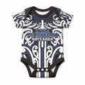 Custom Aotearoa Ngati Tuwharetoa Baby Onesie Maori Tribal Pattern Mix Poutama