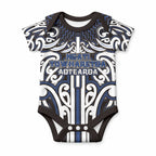 Custom Aotearoa Ngati Tuwharetoa Baby Onesie Maori Tribal Pattern Mix Poutama