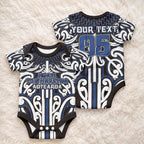 Custom Aotearoa Ngati Tuwharetoa Baby Onesie Maori Tribal Pattern Mix Poutama