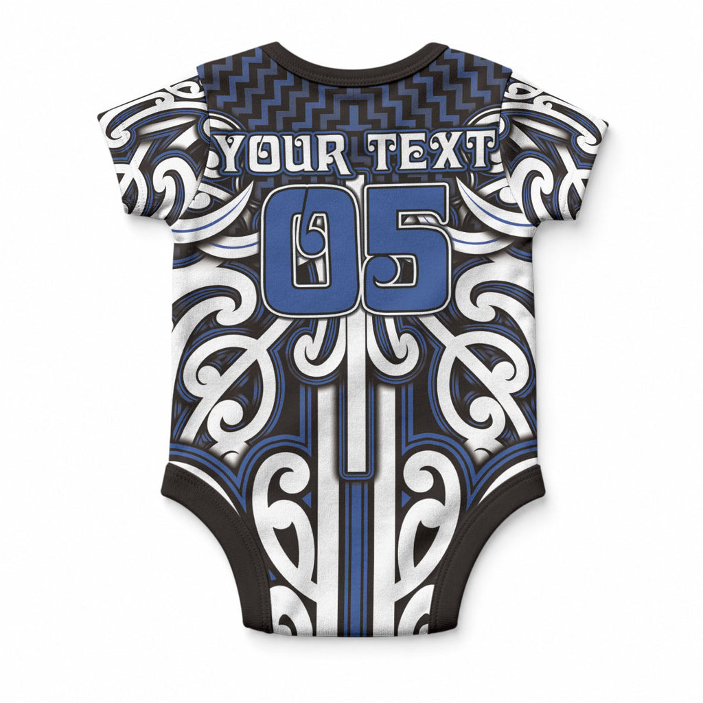 Custom Aotearoa Ngati Tuwharetoa Baby Onesie Maori Tribal Pattern Mix Poutama