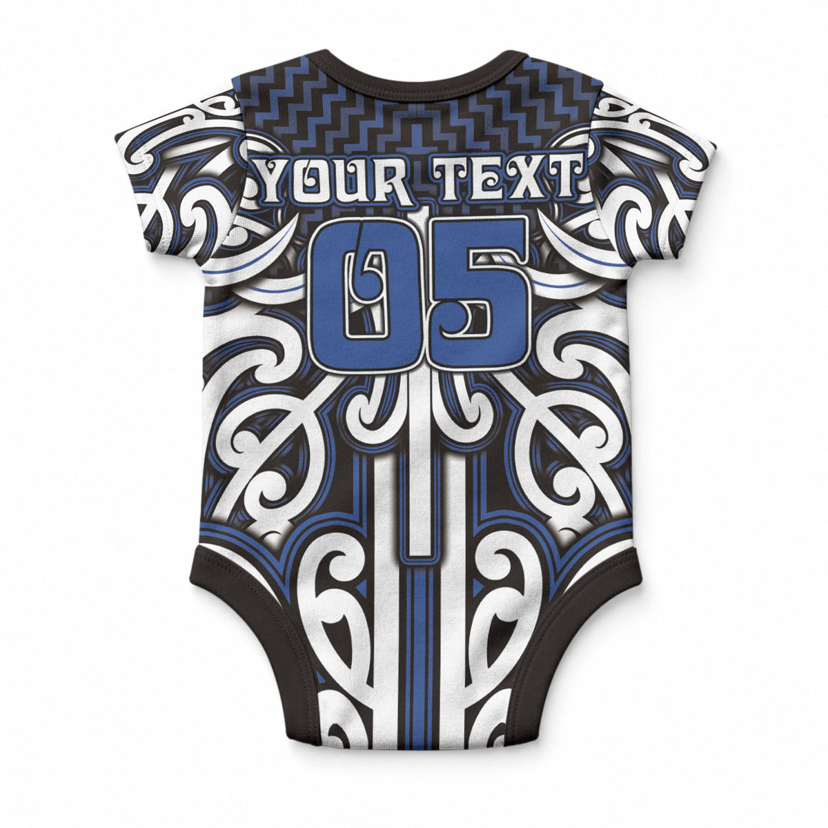 Custom Aotearoa Ngati Tuwharetoa Baby Onesie Maori Tribal Pattern Mix Poutama