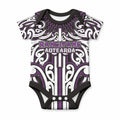 Custom Aotearoa Rangitane Baby Onesie Maori Tribal Pattern Mix Poutama