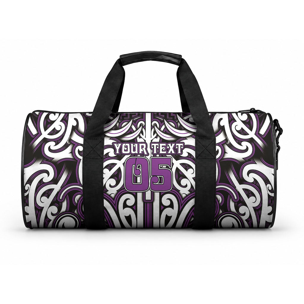 Custom Aotearoa Rangitane Duffle Bag Maori Tribal Pattern Mix Poutama