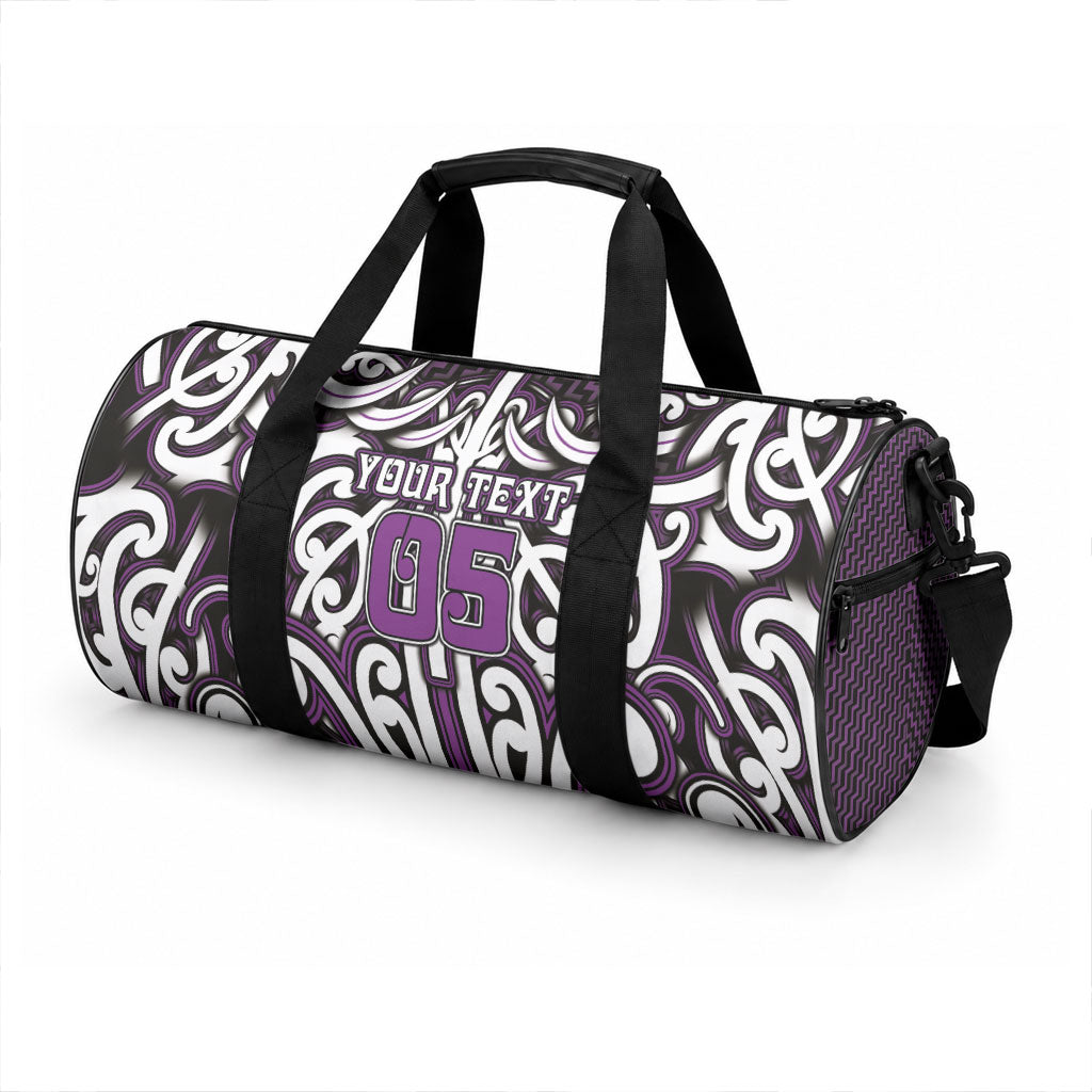 Custom Aotearoa Rangitane Duffle Bag Maori Tribal Pattern Mix Poutama