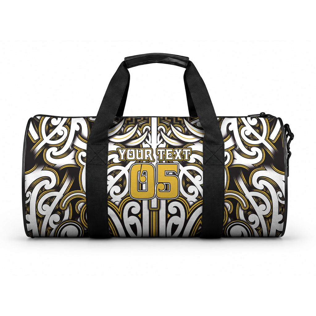 Custom Aotearoa Taranaki Duffle Bag Maori Tribal Pattern Mix Poutama