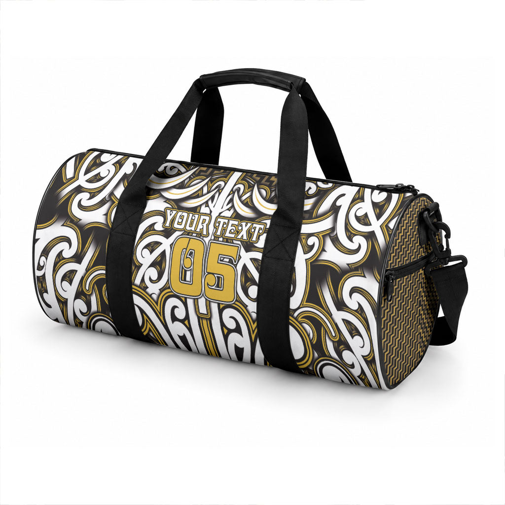 Custom Aotearoa Taranaki Duffle Bag Maori Tribal Pattern Mix Poutama