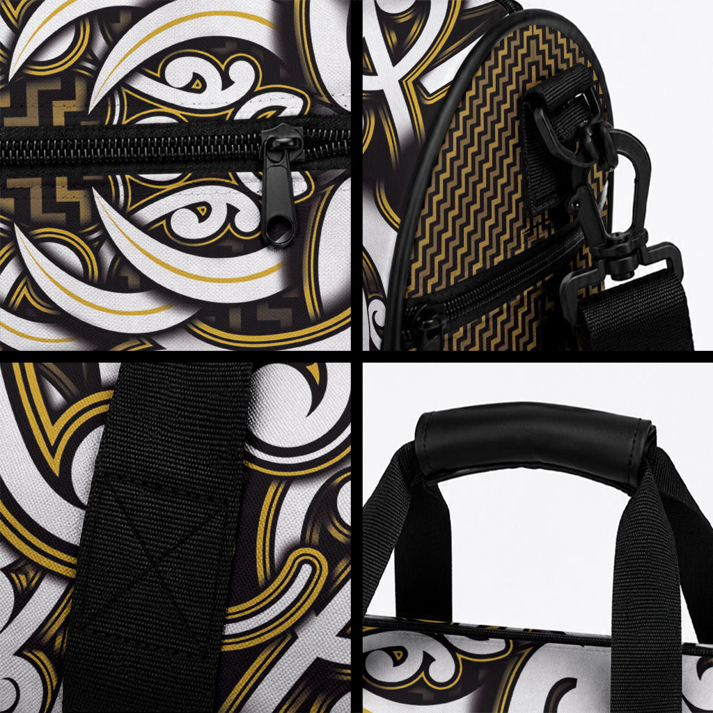 Custom Aotearoa Taranaki Duffle Bag Maori Tribal Pattern Mix Poutama