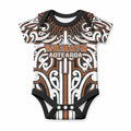 Custom Aotearoa Waikato Baby Onesie Maori Tribal Pattern Mix Poutama