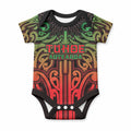 Custom Aotearoa Tuhoe Baby Onesie Maori Tribal Pattern Mix Poutama