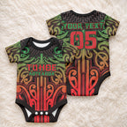 Custom Aotearoa Tuhoe Baby Onesie Maori Tribal Pattern Mix Poutama