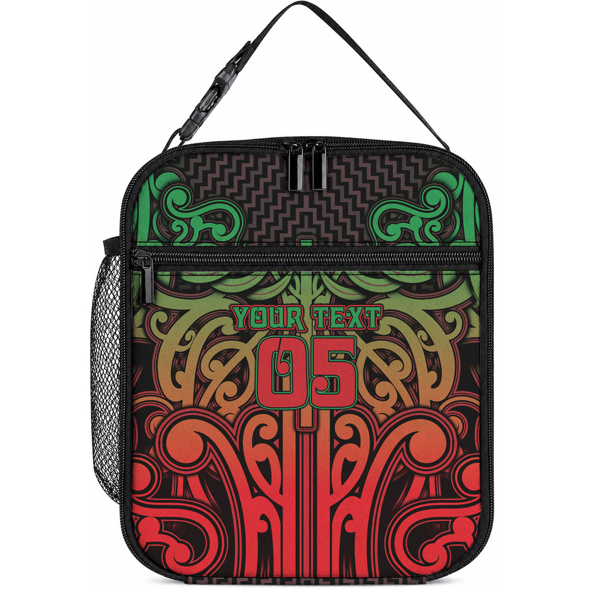Custom Aotearoa Tuhoe Lunch Bag Maori Tribal Pattern Mix Poutama