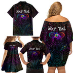 I See Your True Colors Personalised Family Matching Off Shoulder Short Dress and Hawaiian Shirt Autism Awareness