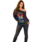 I See Your True Colors Personalised Off Shoulder Sweater Autism Awareness