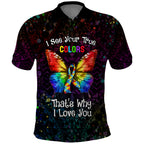 I See Your True Colors Personalised Polo Shirt Autism Awareness