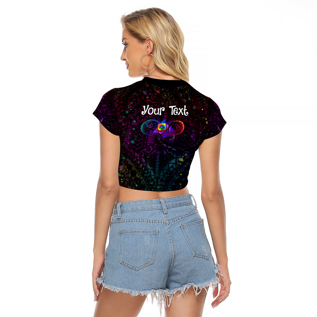 I See Your True Colors Personalised Raglan Cropped T Shirt Autism Awareness
