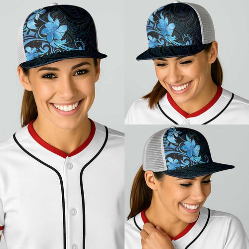 Matariki New Zealand Baseball Net Cap Maori Pattern Blue Galaxy