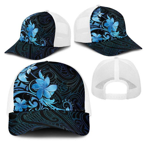 Matariki New Zealand Mesh Trucker Cap Maori Pattern Blue Galaxy