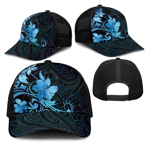 Matariki New Zealand Mesh Trucker Cap Maori Pattern Blue Galaxy