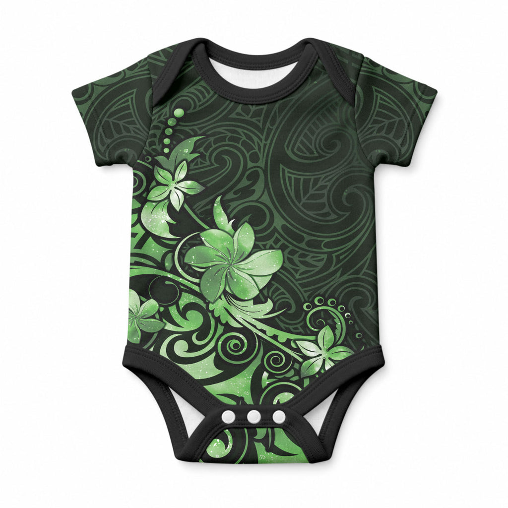 Matariki New Zealand Baby Onesie Maori Pattern Green Galaxy