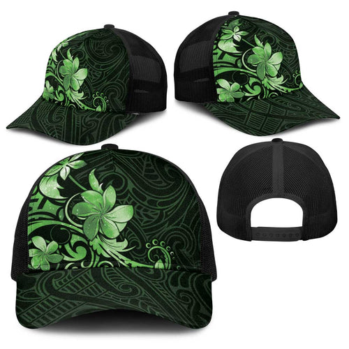 Matariki New Zealand Baseball Net Cap Maori Pattern Green Galaxy