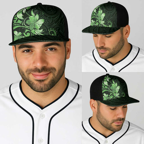 Matariki New Zealand Baseball Net Cap Maori Pattern Green Galaxy