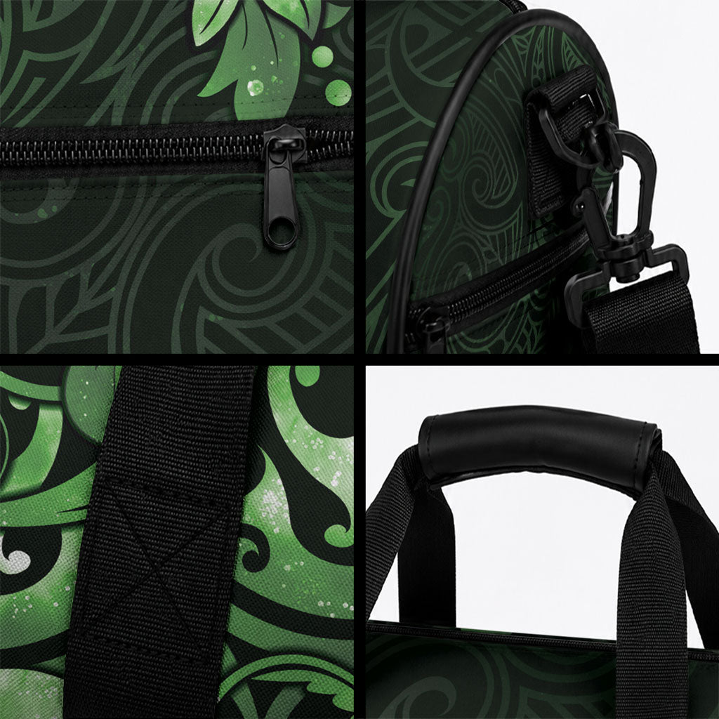 Matariki New Zealand Duffle Bag Maori Pattern Green Galaxy