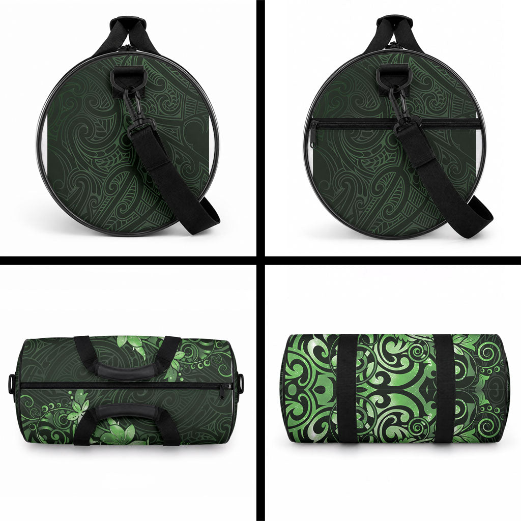 Matariki New Zealand Duffle Bag Maori Pattern Green Galaxy