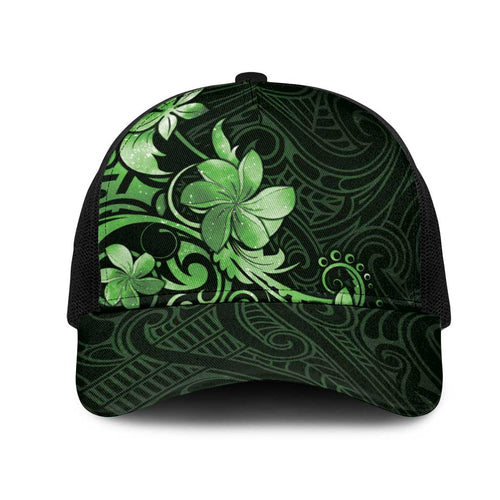 Matariki New Zealand Mesh Trucker Cap Maori Pattern Green Galaxy