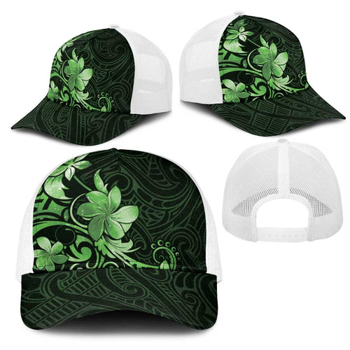 Matariki New Zealand Mesh Trucker Cap Maori Pattern Green Galaxy