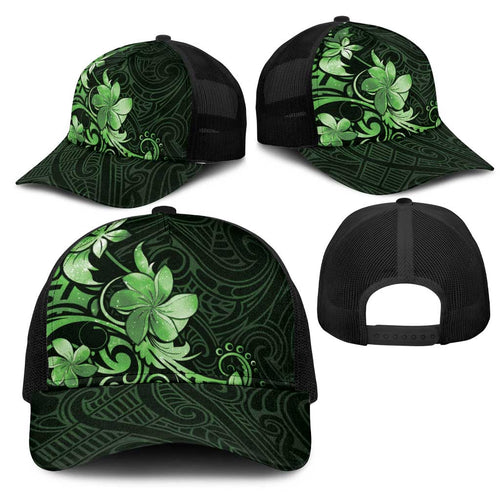 Matariki New Zealand Mesh Trucker Cap Maori Pattern Green Galaxy