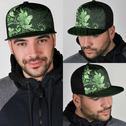 Matariki New Zealand Mesh Trucker Cap Maori Pattern Green Galaxy