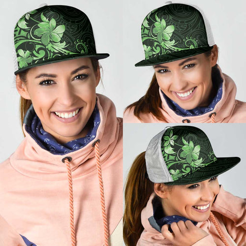 Matariki New Zealand Mesh Trucker Cap Maori Pattern Green Galaxy
