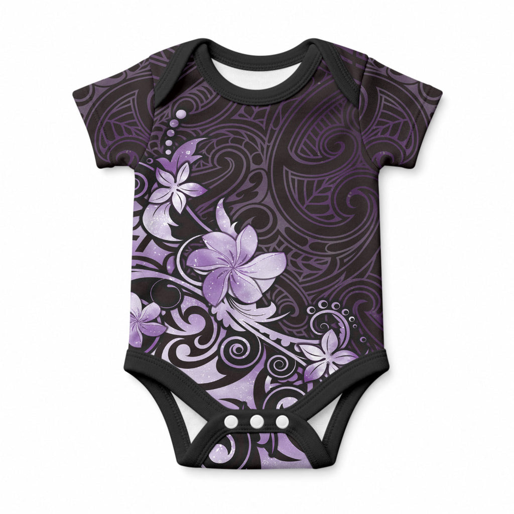 Matariki New Zealand Baby Onesie Maori Pattern Purple Galaxy