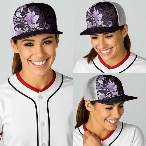 Matariki New Zealand Baseball Net Cap Maori Pattern Purple Galaxy