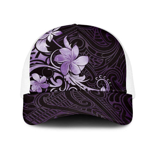 Matariki New Zealand Mesh Trucker Cap Maori Pattern Purple Galaxy