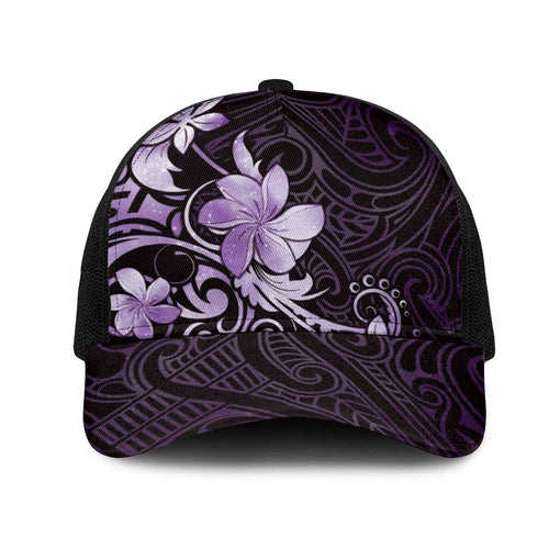 Matariki New Zealand Mesh Trucker Cap Maori Pattern Purple Galaxy
