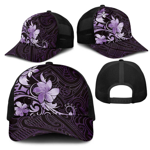 Matariki New Zealand Mesh Trucker Cap Maori Pattern Purple Galaxy